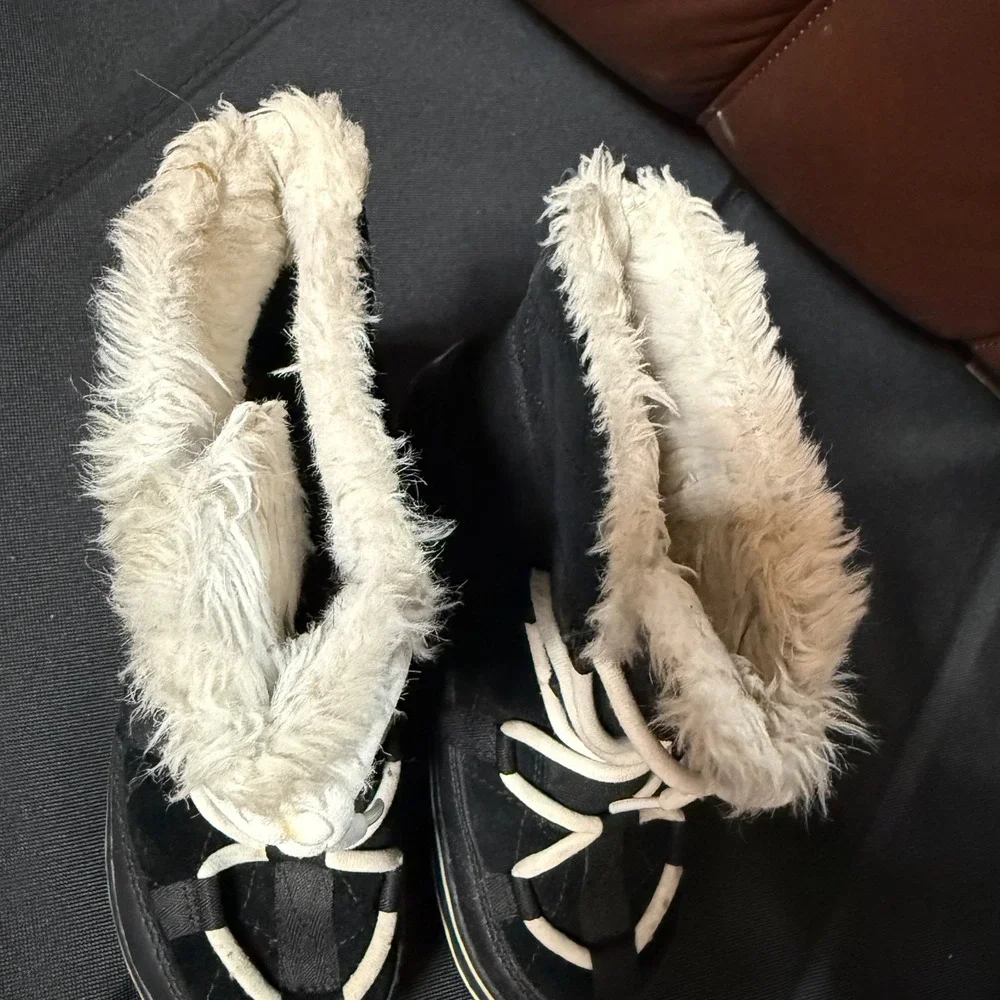 Sorel NL2079-010 Womens Waterproof Winter Snow Boots Black Faux Fur Size‎ 5